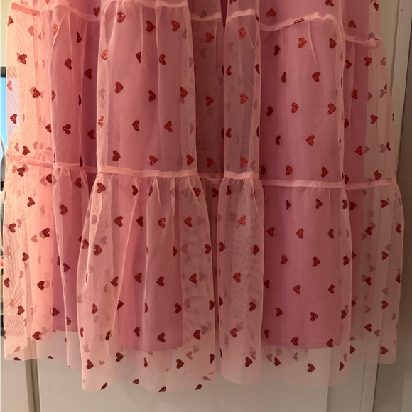 Betsey Johnson Pink Midi Dress with Red Heart Pattern - Picture 3 of 6